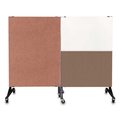 United Visual Products Enclosed Corkboard, 3 Door, 96"x48", 4" Fra, UV3427-SATIN-CORK UV3427-SATIN-CORK